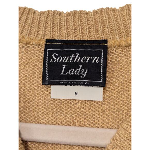 Vintage Southern Lady Women's Size Medium Gold Short Sleeve Knit Sweater - Picture 6 of 7